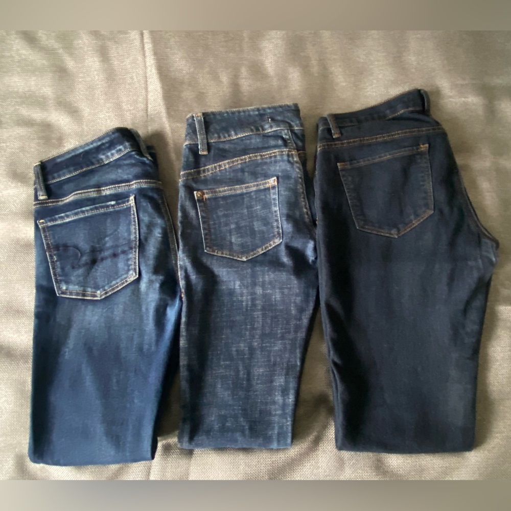 Bundle of blue denim jeans